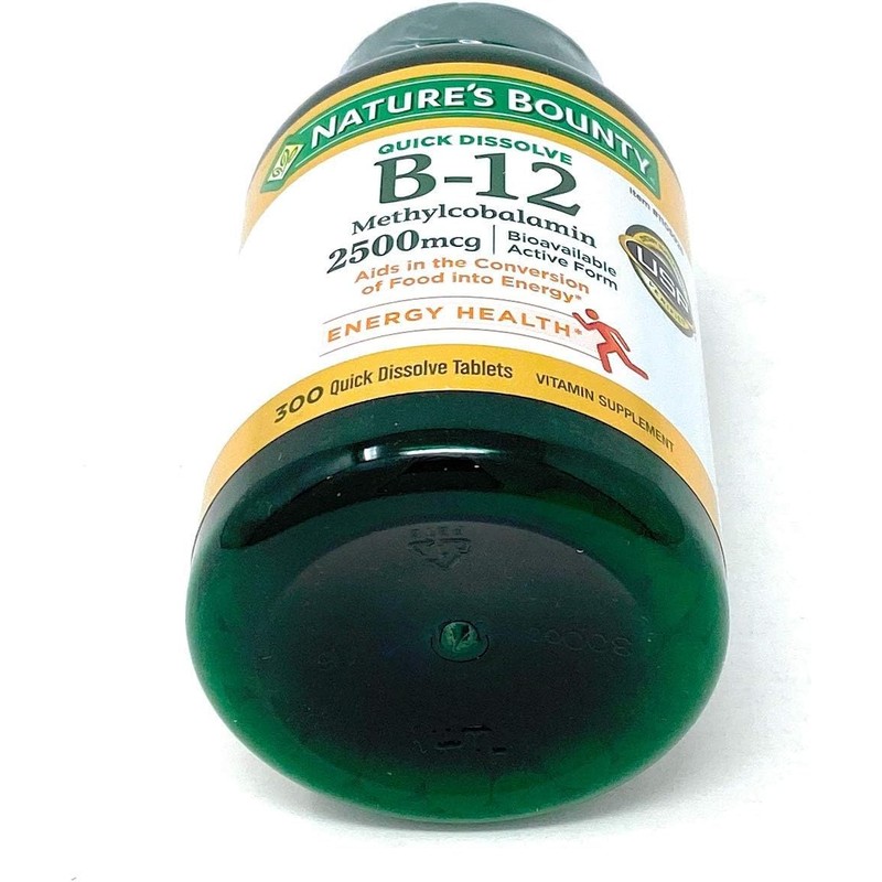 Nature's Bounty Vitamin B-12 2500 mcg, 300 Quick Dissolve Tablets
