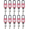 Flylin 10 Sets Safety Lockout Padlock, 38mm Red Lockout with