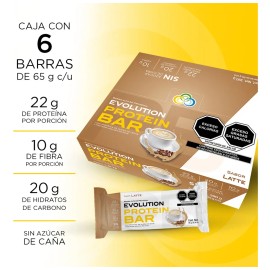 Evolution Barra De Proteina Protein Bar 65 G, 6 Pz Latte