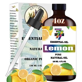 Lemon Essential Oil (4 oz/120 ml) - Lemon Oils Used in diffusers, humidifiers, Home Baths, Cleaning Products, Yoga, DIY Soaps and DIY Scented Candles