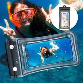 Transparent Touch Waterproof Pack for Mobile Phones and Smartphones Black for Water Play 5ea
