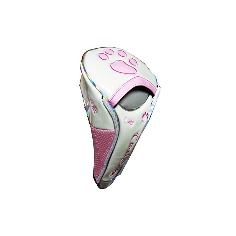 Fairway Paw Magnetic Golf Headcover (White/Pink)