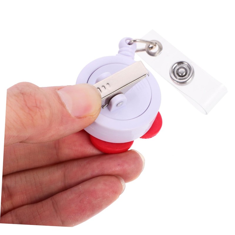 DOITOOL 4pcs Retractable Badge Holders with Flower Design Portable Id