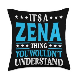 Zena Gifts Tee Women Girl Name Birthday Gifts Thing Wouldn't Understand Girl Name Zena Throw Pillow, 18x18, Multicolor