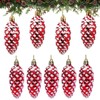 Pack of 10 Glitter Christmas Tree Pendants, Shiny and Glittering