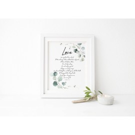 1 Corinthians 13 Wall Art, Bible Verse Print, Scripture Gift Idea, Christian Home Decor, UNFRAMED A4, Crafty Cow Design