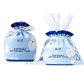 OUGEER OUGEER Disposable Cleaning Face Towel, Non-Woven Fabric Disposable Wet and Dry Cotton Soft Towel, Beauty Towels (300g/Roll-2Roll)