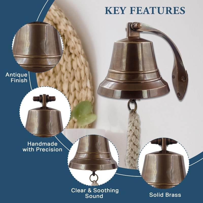 The Metal Magician Nautical Hanging Wall Mountable 4" Solid Brass