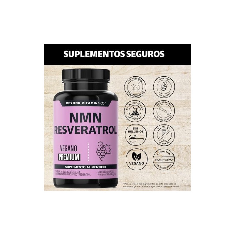 Nmn Resveratrol Betaína Hcl Quercetina Extracto Beyond Vitamins Producción Nad
