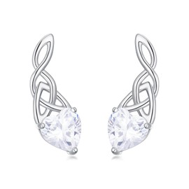 Celtic Ear Climbers Earrings for Women Sterling Silver Crawler Earrings Celtic Jewellery for Women