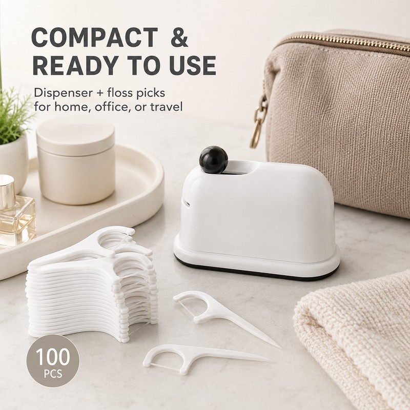 Press-On Floss Dispenser for Daily Oral Care – Portable Dental
