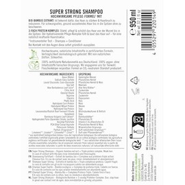Sante Naturkosmetik SANTE Naturkosmetik Super Strong Shampoo Organic Bamboo Extract + Triple Protein Complex, vegan care shampoo with natural ingredients, strengthens weak, weak hair, with pump dispenser, 950 ml