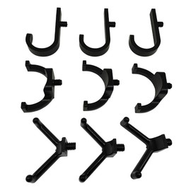 SIIMOO 9 Pcs ABS Storage Shed Tool Hooks Shed Tool Hangers Fit for Suncast & Craftsman Sheds Include J-Shape, U-Shape and V-Shape for Organizing Tool, Ladders, Bulk Items, Hoses & Garden Tools Black