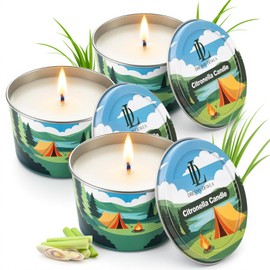 Citronella Candle for Outdoor 3 Pack, 2.2oz Mini Citronella Scented Candles for Outdoor Camping, Natural Soy Wax with Essential Oils, Portable Tin for Patio Backyard Hiking