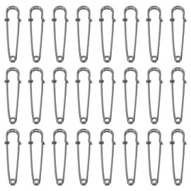 MECCANIXITY Grandes Imperdibles de Seguridad de 50 mm / 2" Clips de Metal Gigantes para Coser para Ropa de Mujer Vestidos Pantalones Faldas Cintura Negro 24 Unidades