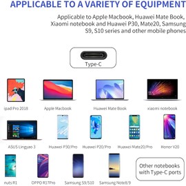 USB C to VGA Adapter, Thunderbolt 3/4 to VGA Adapter Compatible with iOS phone series, XPS 17, Surface Book 3, and More (Black)