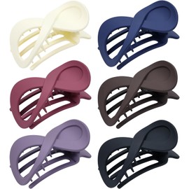inSowni 6 Pieces Matte Plastic French Concord Flat Hair Claws Clips with Strong Hold Hair Barrettes Hair Clamps Hair Accessories for Women Girls