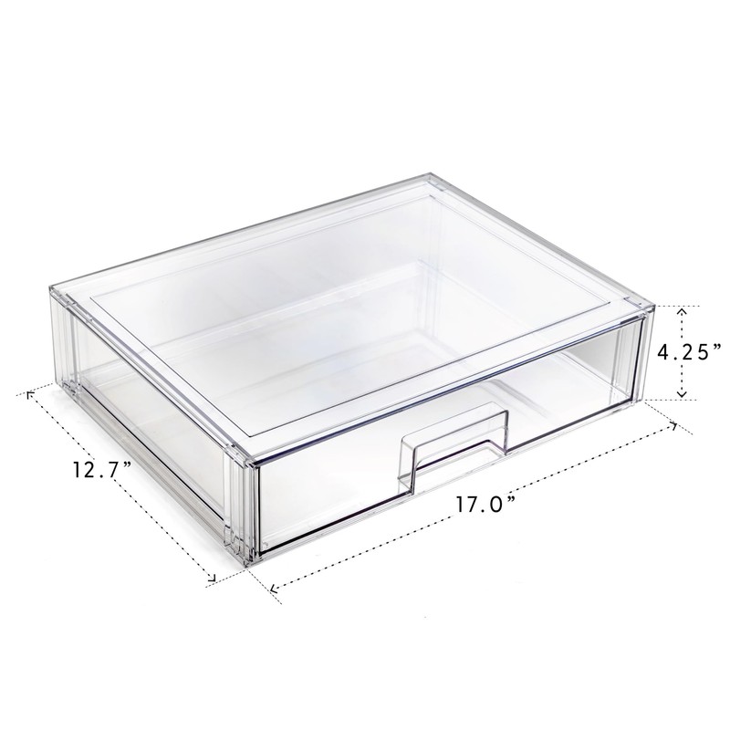 BINO | Stackable Storage Drawers, Shallow X-Large - Clear |