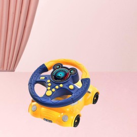 Milageto Steering Wheel Toy with Sound and Music Effects,Kids Early Educational Toy,Simulation Driving Steering Wheel for Boys Girls, blue