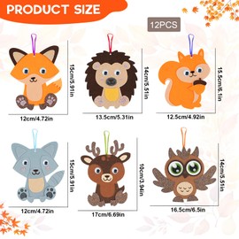 12 Autumn Animal Craft Sets, Autumn Decoration Crafts, Felt Autumn Crafts, DIY Autumn Gift for Boys Girls Autumn Time Thanksgiving Birthday