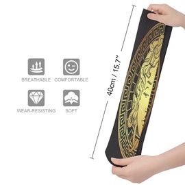 1 Pair Knee High Stockings, Long Soft Compression Crew Foot Circulation Foot Socks for Sports 15.7x3.9 in Print Golden Head on a Shield Line Art and Dot Print