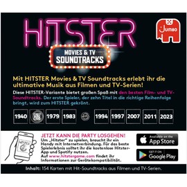 Hitster, Film & Series Soundtracks, German Expansion, 154 Music Cards, Party & Card Game for Adults and Families, 2 to 10 Players