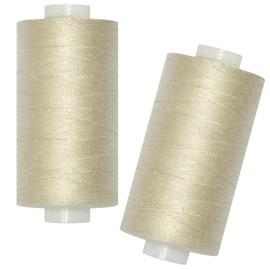 All Purpose Sewing Thread-2 Spools of Hand Polyester Sewing Thread for Sewing Machine for Hand and Machine Sewing(Light Beige, 2 spools)