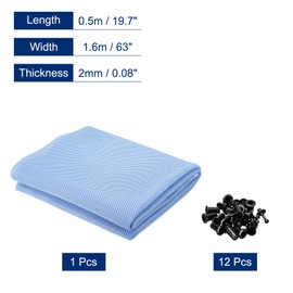 MECCANIXITY Speaker Grill Cloth 20 x 63 Inch Stereo Mesh Fabric Protective Dustproof Cloth with Speaker Grill Guides Peg for Home Speaker Repair Light Blue