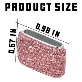 Bittwee 2PCS Bling Car Sunglasses Holder, Diamond Rhinestone Automotive Dashboard Glasses Eyeglasses Hanger Hook Sun Visor Clip Car Organizer for Women Men, Universal for Vehicle Home Office（Pink）