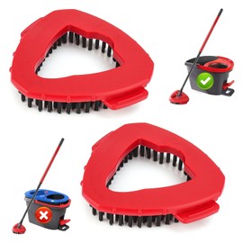 2 Pack Scrub Brush Mop Head, Spin Mop Head Replacement Hard Bristle Scrubbing Head Brush Compatible with Vileda O Ceda EasyWring 1 Tank System for Bathroom, Kitchen, Tub and Tile