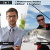 Missfive Photochromic Bifocal Reading Glasses Men Blue Light Protection, Designer