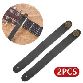 Cheerock Pack of 2 Guitar Headstock Strap Tie, Leather Guitar Neck Strap Button, Guitar Strap Lock for Acoustic, Electric, Bass Guitars, Ukulele Straps