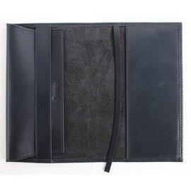 Boosters Book Cover, New Book Size, Free Size, Adjustable Thickness, Book Cover, New Book Size, Genuine Leather, Blue Gray