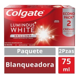 2 Pack Crema Dental Blanqueadora Colgate Luminous White 75ml