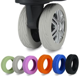 8 Pcs Luggage Wheel Cover, Carry On Luggage Suitcases Wheel Protector,Wear-Resistant, Anti-Noise, Silicone Protective Covers For Office chair (Gray)