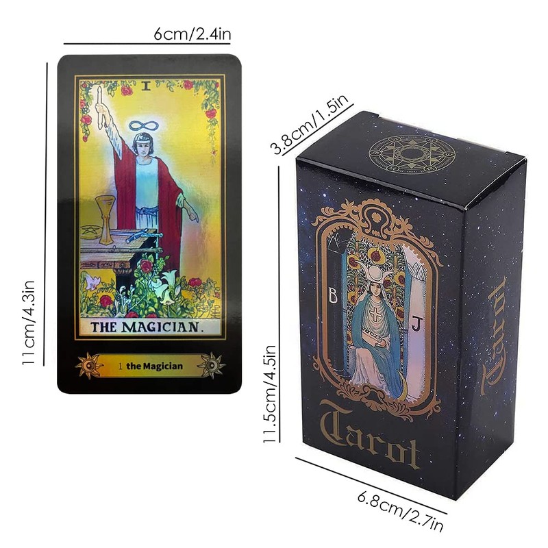 VOVOH Tarot Cards Deck, 78 Holographic Classic Tarot Cards with