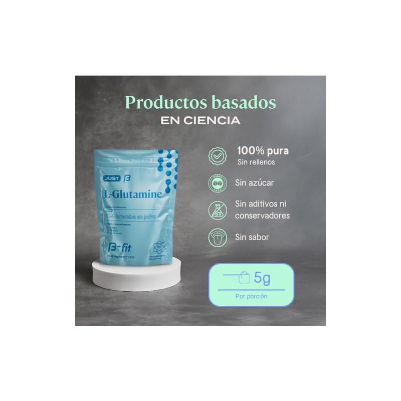 B-FIT L-Glutamina en Polvo 100% Pura - 5g por Porción