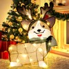 DROFELY 27”Christmas Corgi Lighted up Decoration for Indoor Display with