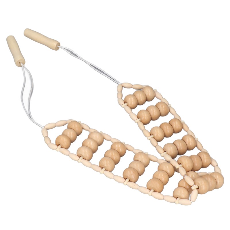 Back Massager Roller Rope Wood Back Roller Massage Manual Relief