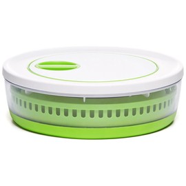 Progressive International Prepworks 4 Quart Space Saving Folding Collapsible Salad Spinner, Drainer, & Colander for Salad Preparation and Food Washing