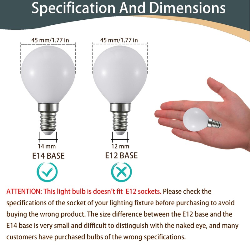 G14 LED Light Bulb,2.5W (25W Equivalent) E14 Base 120V Non