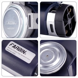 FARBIN Air Horn for Car, Train Horn for Trucks, Loud 12v Car Horn Kit with Relay Harness and Switch Button (blue horn with button, 12v)
