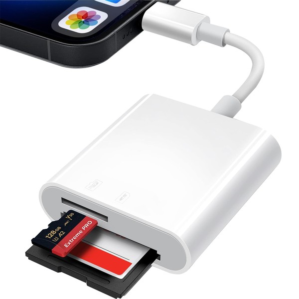 SD Card Reader for i-Phone i-Pad, 2 in 1 Memory