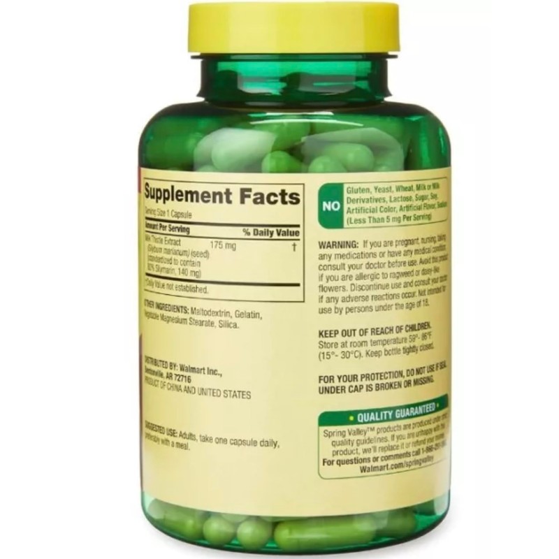 Spring Valley - Milk Thistle 175 mg, 180 Capsules