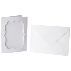 Papermania 8 x 6-inch 300 GSM Photo-Fit Tri Fold Aperture Cards and Envelopes, Pack of 4, White