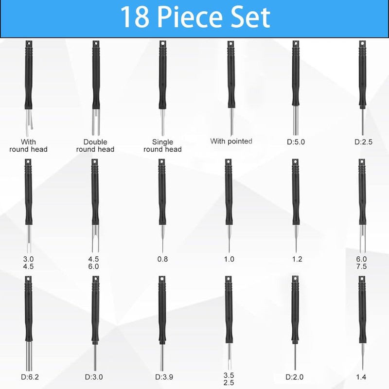 18-Piece Terminal Removal Tool Set, Car Release Tool, Car Cable