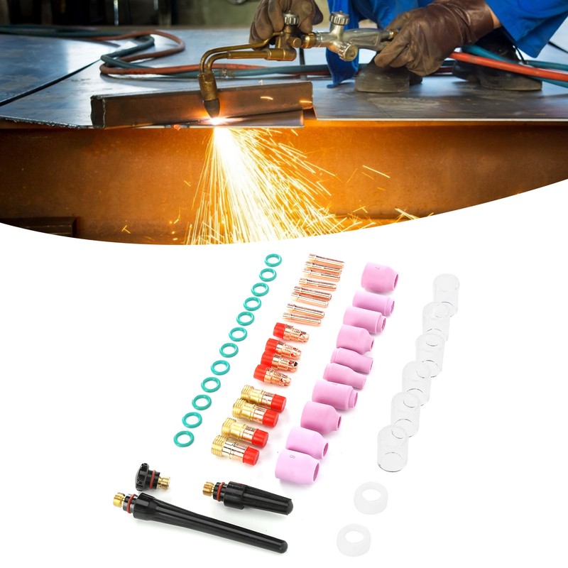 49Pcs TIG Welding Torch Kit Collets Ceramic Nozzles Cups Replacement