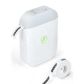 JADENS JD-11 Label Maker Machine, Wireless Bluetooth Mobile Thermal Label Printer with 3 Roll Tapes, Ink-Free with Multiple Layouts for Home, Office:_JD11 White with 1 Roll Tape