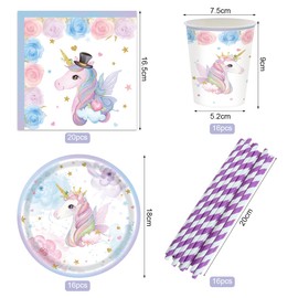 Unicorn Party Tableware Set, Unicorn Plates and Cups Set, Napkins Unicorn, Children's Plate Set, Unicorn Party Decoration, Unicorn Decoration Children's Birthday Party