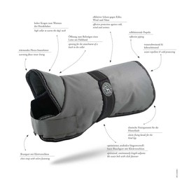 Hunter Denali Dog Coat, Warm, Water Resistant, 45, Grey